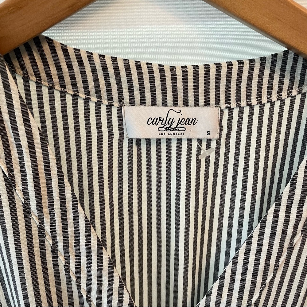 Carly Jean Los Angeles CJLA Grey Striped Brighton Jumpsuit Small - Picture 13 of 15